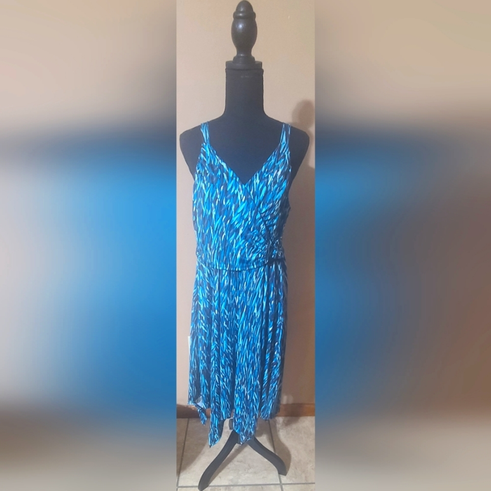 Vintage Formal New Directions Dress Size Medium Blue Tones